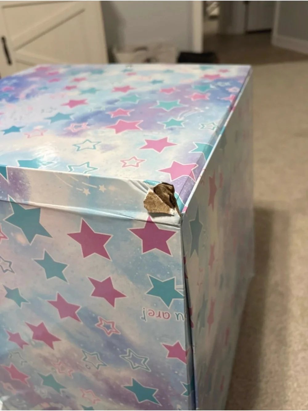 Star Gender Reveal box with sign